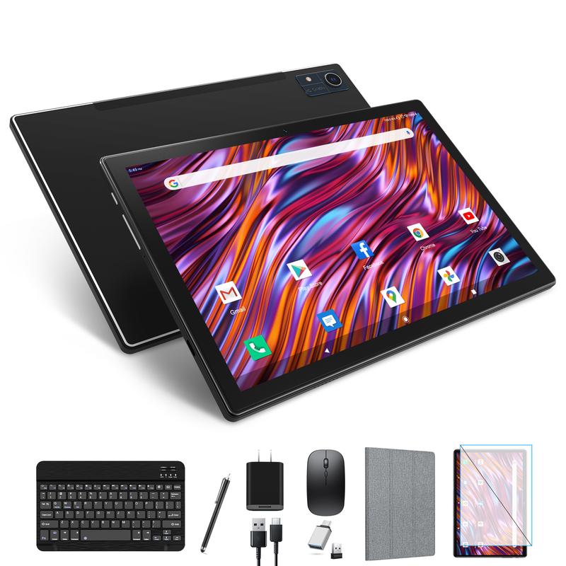 Newest 2024 Android 13 Tablet, 128GB+16(8+8 Expand)GB 512GB Expandable, Octa-Core Tablet with 5G WiFi, 8000mAh Battery, 10.1 inch Tablet with 21MP Camera, Tablet with Keyboard, Bluetooth, Mouse, Case. touchscreen tablet