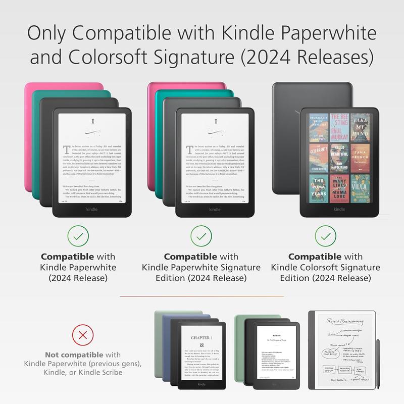 Clear Case for Kindle Paperwhite 12th Gen (2024 Release) and Kindle Colorsoft Signature Edition (2024 Release) Ultra-Clear Transparent Soft Cover, Offering Sleek, Lightweight Protection