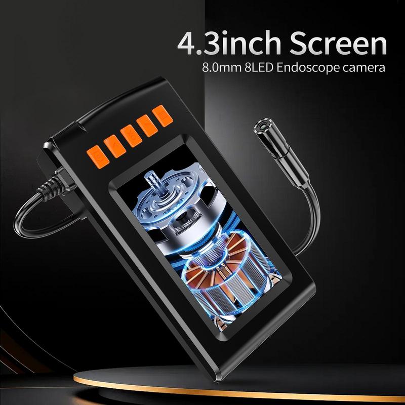 1080P HD Screen Inspection Camera Tools, Car Inspection Tool, Work Equipment for Men, Construction Tools, Waterproof Endoscope Camera with LED Light, Borescope Camera for Inspection