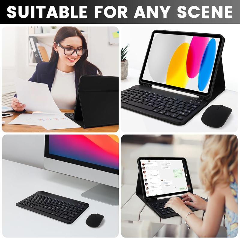 Wireless Keyboard Case with Mouse for iPad 10th Generation 10.9