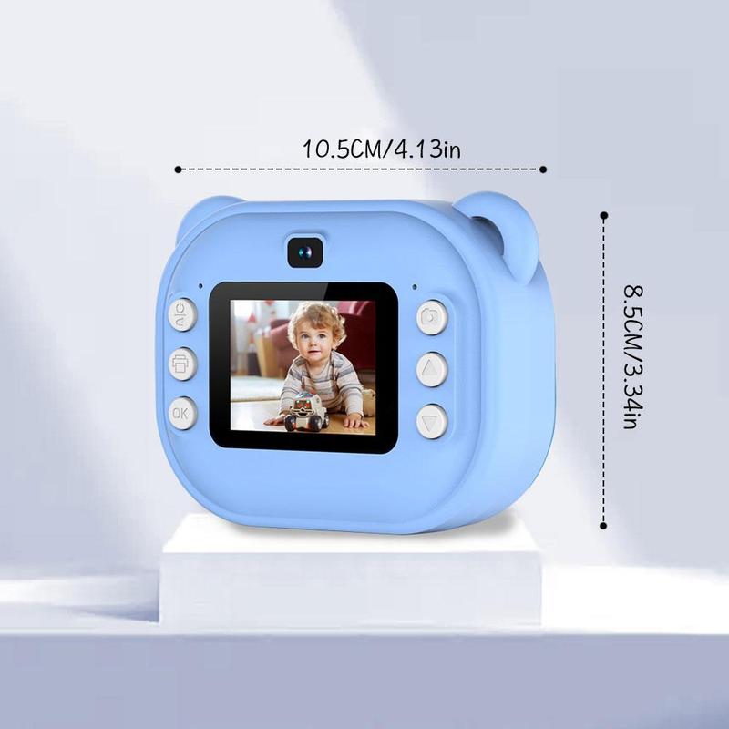 Multifunctional 1080P HD Dual Camera Instant Print Camera, Rechargeable Video Selfie Toy Camera with 32G Storage Card & Print Paper, Birthday Gift