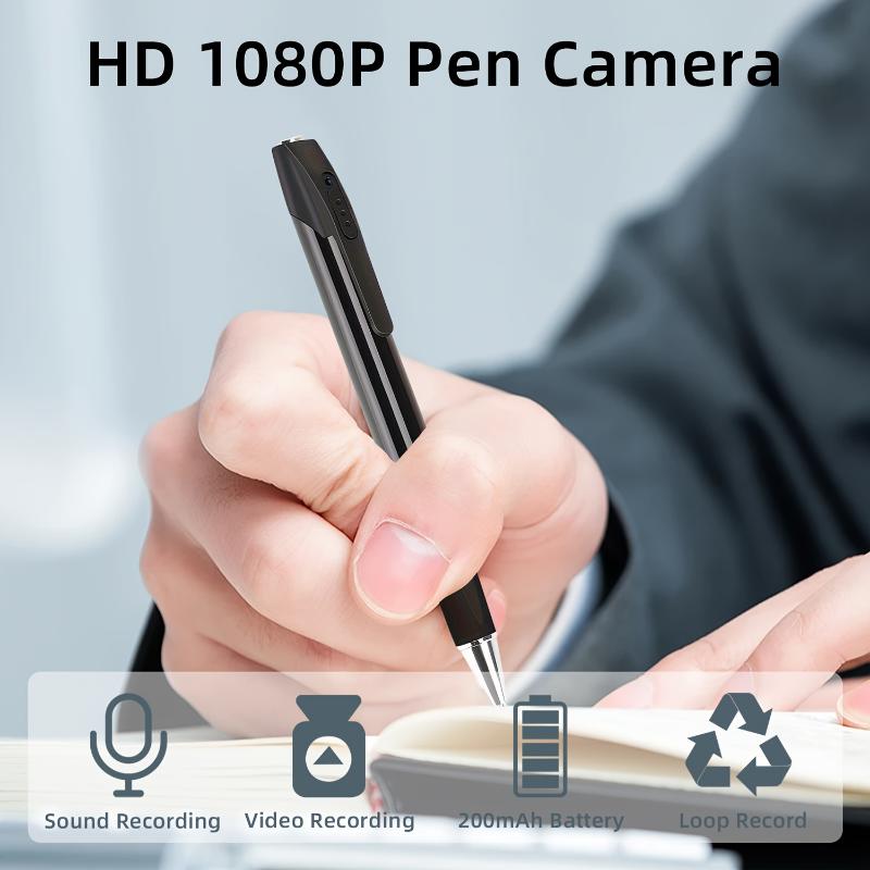 1pcs 1080P HD Portable Camera, Mini Cam Recorder Pen with Video, Touch-Controlled, Rechargeable, Indoor Outdoor Body Camera for Meeting, Business, Office, Home, Lectures, Class, Surveillance Camera Recording