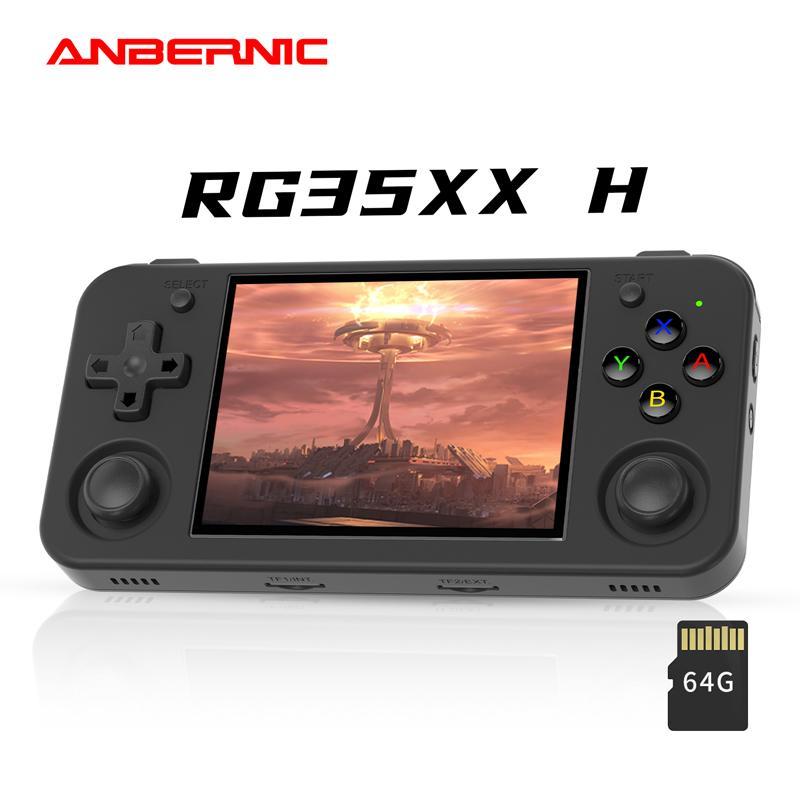 Anbernic RG35XX H Compact Handheld Gaming Console, 1 Set Portable 3.5 Inch IPS Screen Retro Games Consoles with Screen Protector & Type-C Cable for Home Use, Handheld Games Consoles, Handheld Game Device, Gaming Set, Stocking Fillers Gift