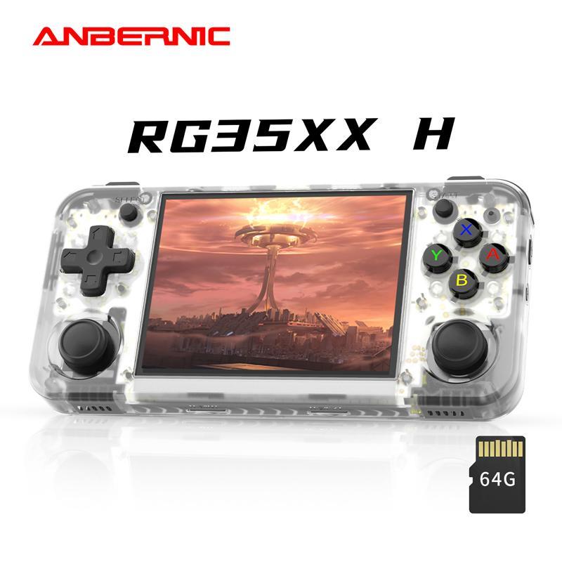 Anbernic RG35XX H Compact Handheld Gaming Console, 1 Set Portable 3.5 Inch IPS Screen Retro Games Consoles with Screen Protector & Type-C Cable for Home Use, Handheld Games Consoles, Handheld Game Device, Gaming Set, Stocking Fillers Gift