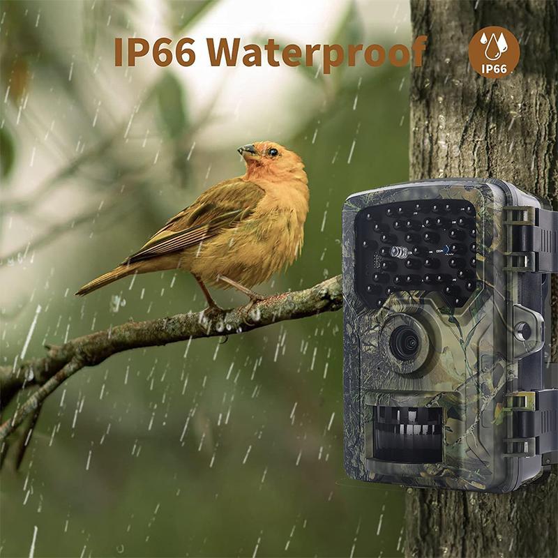 4K HD Night Vision Camera, IP66 Waterproof Wildlife Surveillance Camera, Outdoor Monitoring Camera with 32GB Micro SD Card