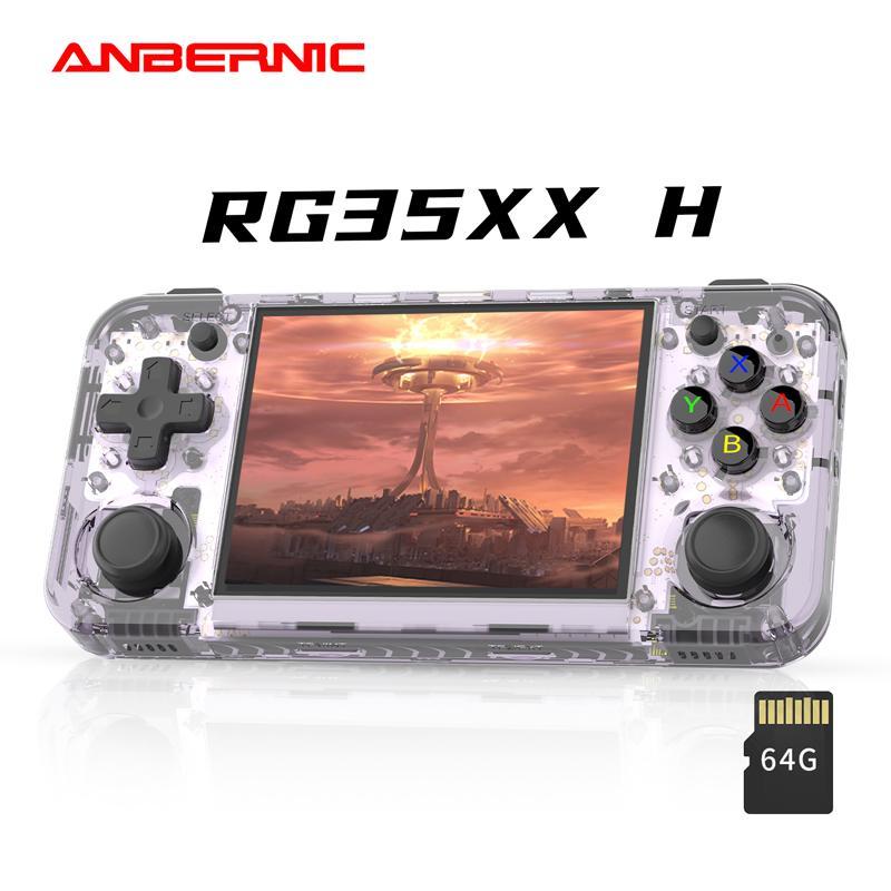 Anbernic RG35XX H Compact Handheld Gaming Console, 1 Set Portable 3.5 Inch IPS Screen Retro Games Consoles with Screen Protector & Type-C Cable for Home Use, Handheld Games Consoles, Handheld Game Device, Gaming Set, Stocking Fillers Gift