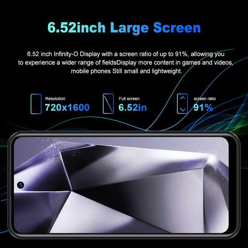 6.52 Inch Screen 3GB+32GB Smartphone, 4G Network Smartphone, Large Screen Android Phone, Long-lasting Mobile Phone for Gaming