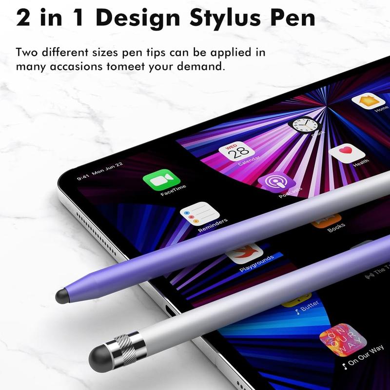 Stylus Pen for ipad, 4pcs High Sensitivity Stylus Pens for Touch Screens, 2 in 1 Tablet Pen Compatible with iPhone iPad Samsung Galaxy Tablet Microsoft Surface and All Universal Touch Devices