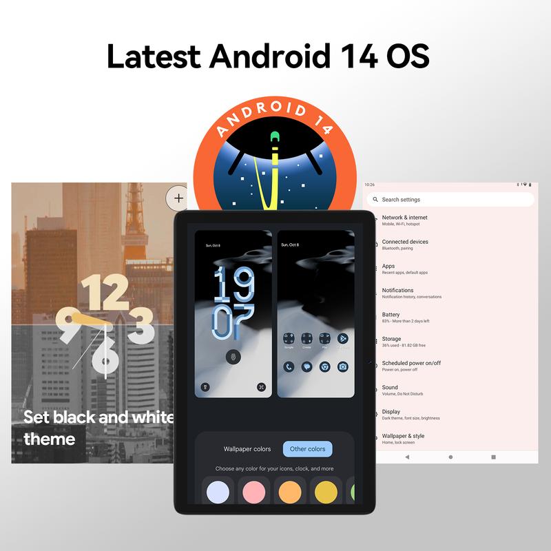 Tablet 10 inch 2024 Newest Android 14 Tablet with 128GB Rom+14GB Ram+2TB Expand, 4G Cellular Tablets with Dual Sim Slot, 2 in 1 Tablet with Case Keyboard Mouse, 5G Wifi, Octa-Core GPS 8000mAh tablet android android tablet