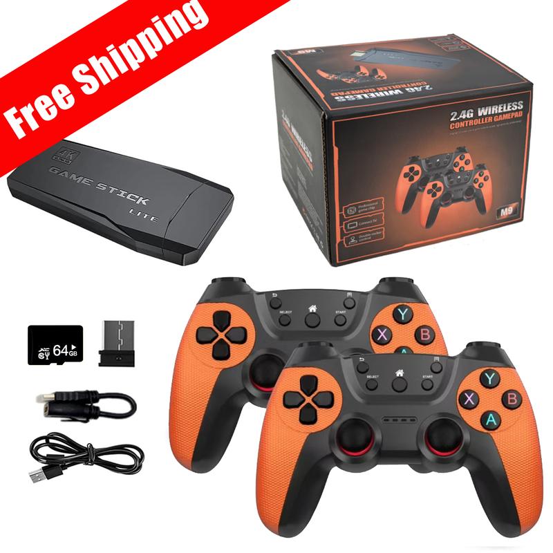  2024 M9 New Gaming Console with multisystem Retro 90s Classics & Popular 3D Games in 4K resolution ,wireless Controllers, Perfect for Family and Party Fun, HDMI for TV