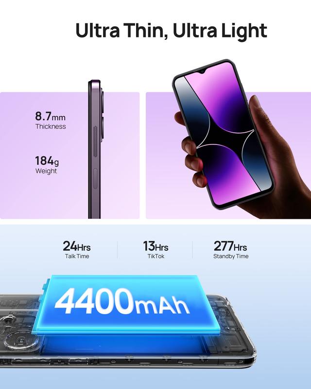 Note 16 Pro NFC Unlocked Mobile Cell Phones,  12GB (4GB+8Virtual)+ 128GB, 8 Core, 6.52 ''FHD Display + Screen Unlocked, Android 13, 50MP + 8MP, 4400 mAh Battery , Dual Sim 4G LTE Cellphone , Splash Proof,Fingerprint &Face Unlock Smartphone