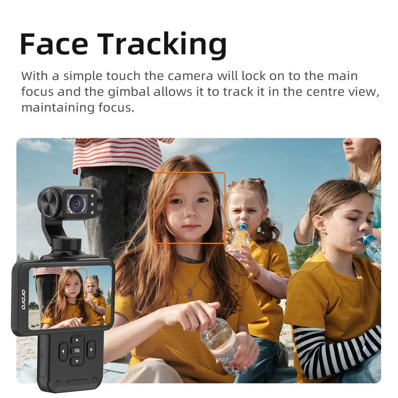 ORDRO M5 Handheld Video Camera Vlogging Portable Camcorder,Touch Screen,IR Night Vision,WDR Face Follow,Micro SD Memory Card,Pocket Body Camera Gifts