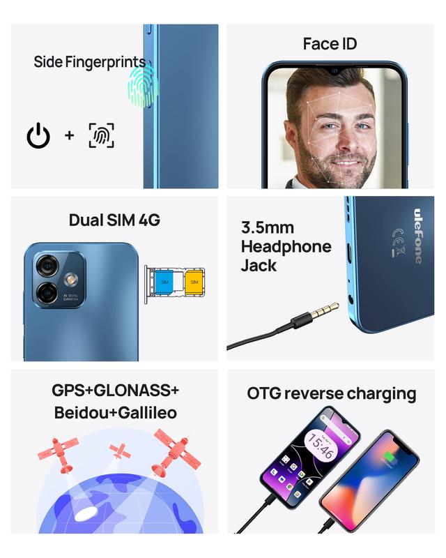 Note 16 Pro NFC Unlocked Mobile Cell Phones,  12GB (4GB+8Virtual)+ 128GB, 8 Core, 6.52 ''FHD Display + Screen Unlocked, Android 13, 50MP + 8MP, 4400 mAh Battery , Dual Sim 4G LTE Cellphone , Splash Proof,Fingerprint &Face Unlock Smartphone