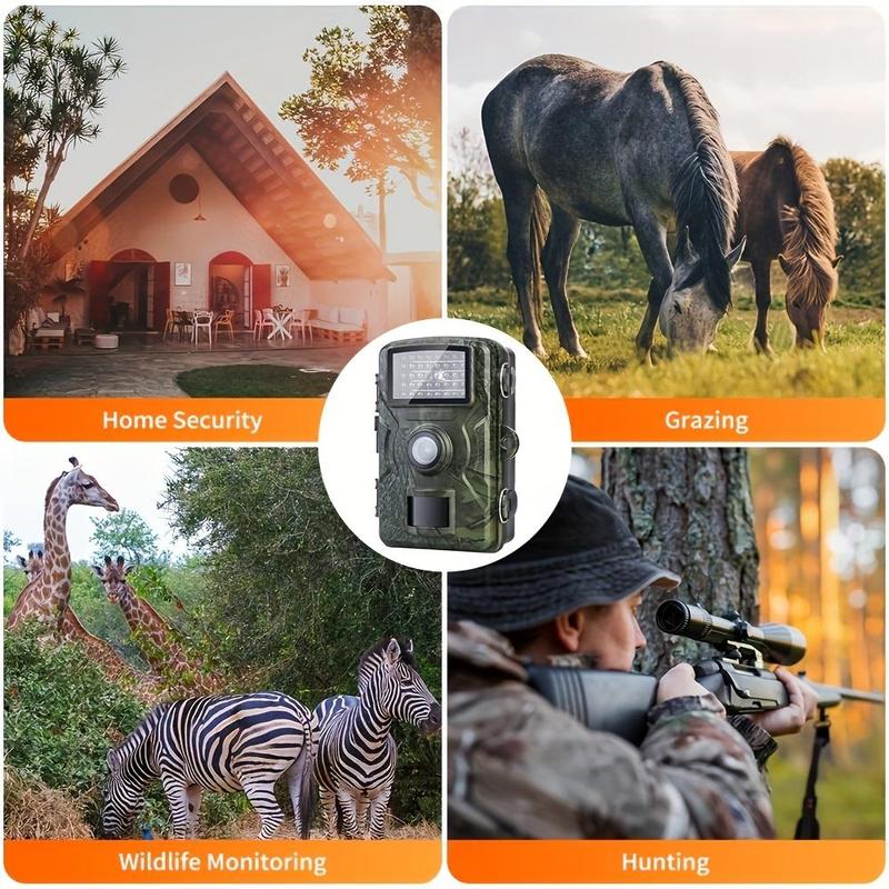 2.0 Inch Screen Trail Camera, 10m Night Vision 0.8 Seconds Trigger Time Outdoor Wildlife Monitoring Camera, Camera for Hunter & Nature Lovers