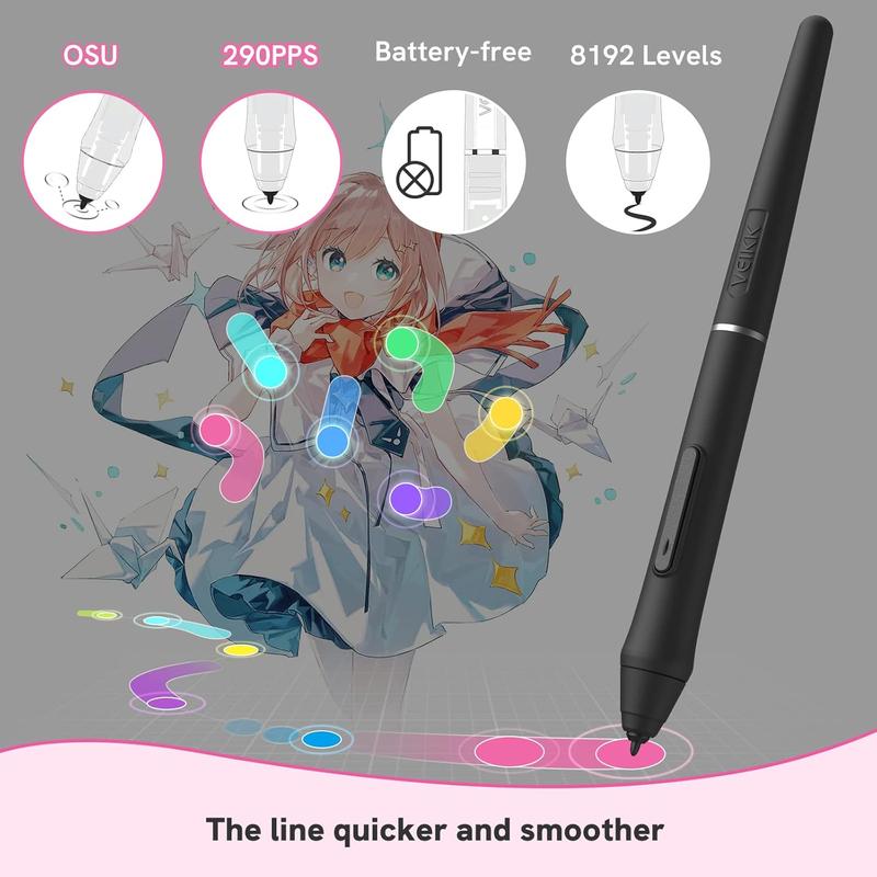 Drawing Tablet 4x3 inch OSU Tablet, Portable Computer Graphics Tablets with 4 Shortcut Keys 8192 Levels Battery-Free Stylus Pen, Compatible with Mac Windows Android Chrome Linux Devices Writing