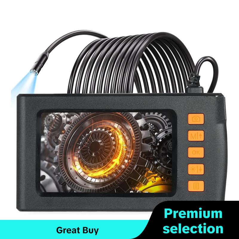 1080P HD Screen Inspection Camera Tools, Car Inspection Tool, Work Equipment for Men, Construction Tools, Waterproof Endoscope Camera with LED Light, Borescope Camera for Inspection