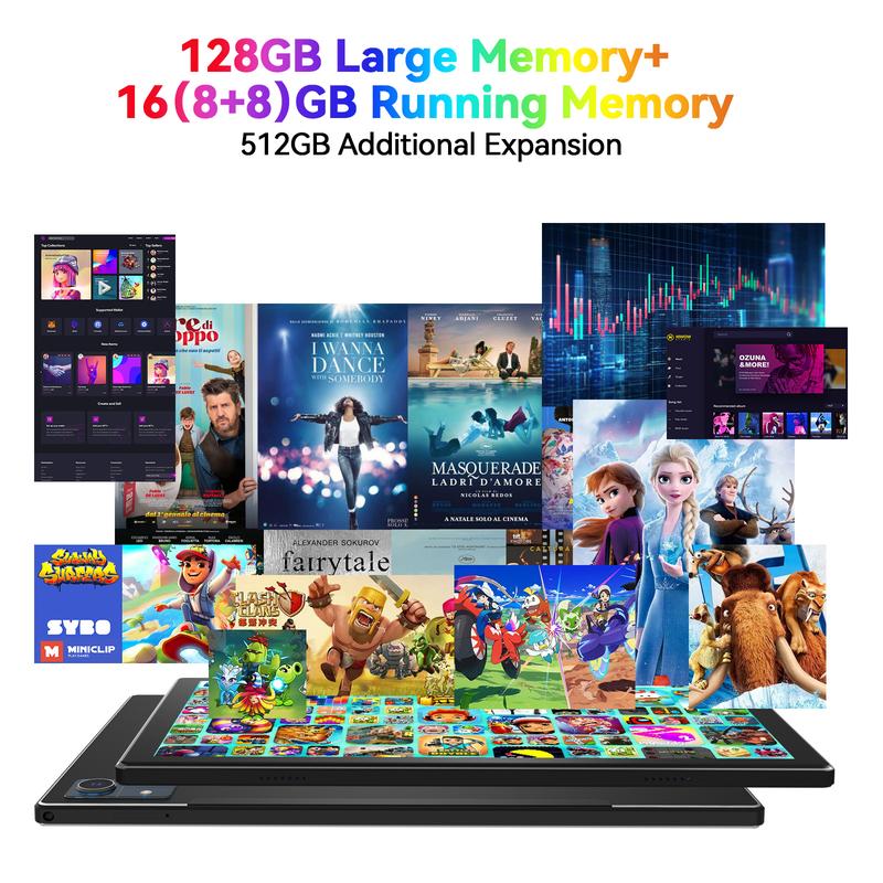 Newest 2024 Android 13 Tablet, 128GB+16(8+8 Expand)GB 512GB Expandable, Octa-Core Tablet with 5G WiFi, 8000mAh Battery, 10.1 inch Tablet with 21MP Camera, Tablet with Keyboard, Bluetooth, Mouse, Case. touchscreen tablet