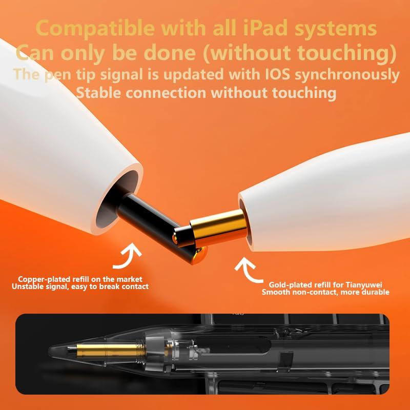 Stylus Pen for iPad with Palm Rejection, Compatible with 2018-2024 iPad 10th-6th Gen, iPad Pro 11 12.9 inch, New iPad Air 2024 5th-3th Gen, Bluetooth