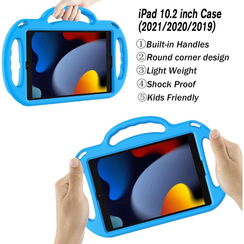 Case for iPad 9th 8th 7th Generation(2021 2020 2019), iPad 10.2 Inch Case for  with  Strap Handle Stand for iPad 9 8 7 Gen, Blue