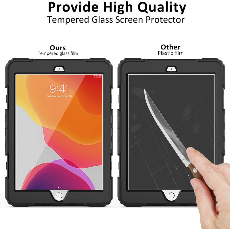 iPad 9th Generation Case Girls Cute 2021 10.2 Inch with Tempered Glass Screen Protector & Pen Holder Accessories Computer Tablet Cover