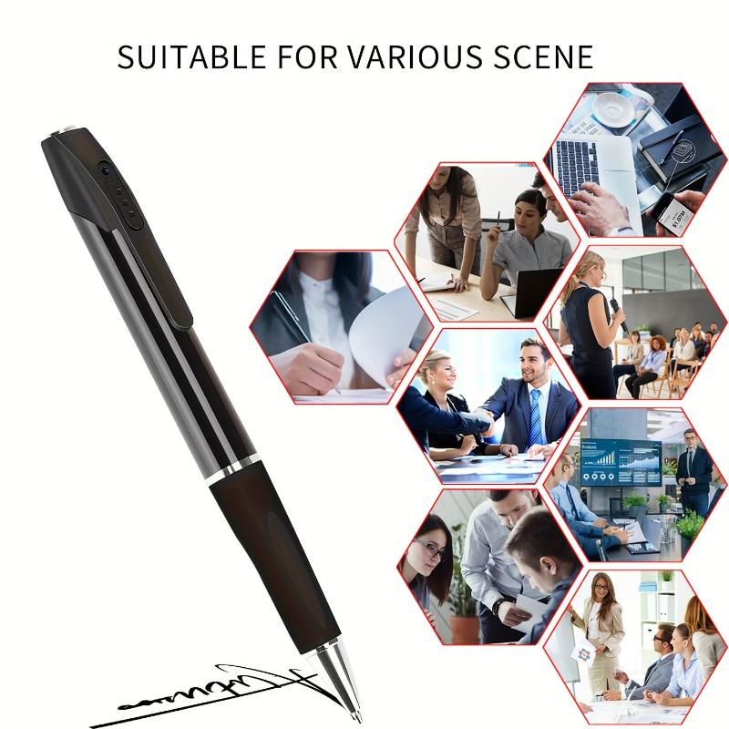 1pcs 1080P HD Portable Camera, Mini Cam Recorder Pen with Video, Touch-Controlled, Rechargeable, Indoor Outdoor Body Camera for Meeting, Business, Office, Home, Lectures, Class, Surveillance Camera Recording