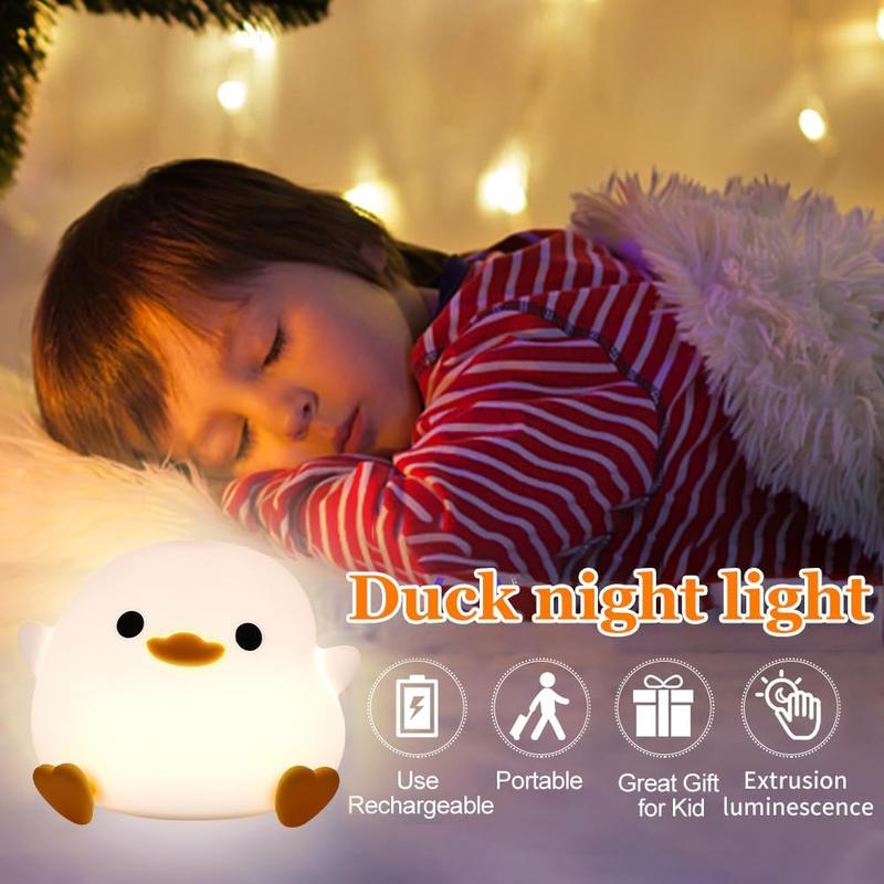 Cute Duck Design Night Light, USB Rechargeable Dimmable Night Light, Decorative Light For Bedroom, Living Room