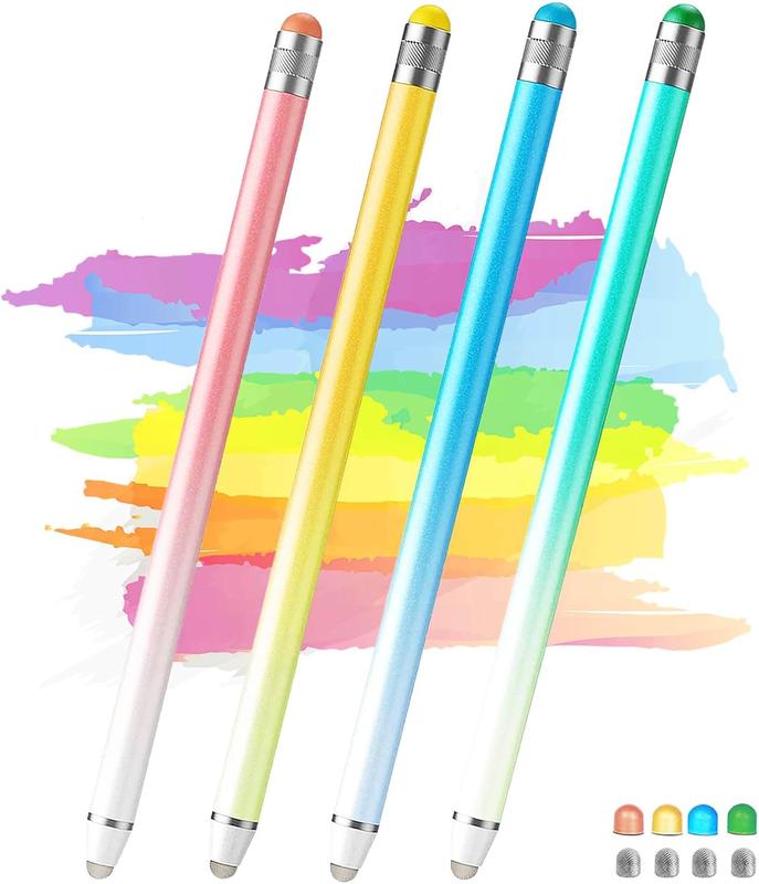 Stylus Pens for Touch Screens with 8 Extra Tips High Sensitivity & Precision Tablet Pen(4pcs),2 in 1 Stylus for iPad Compatible with All Devices