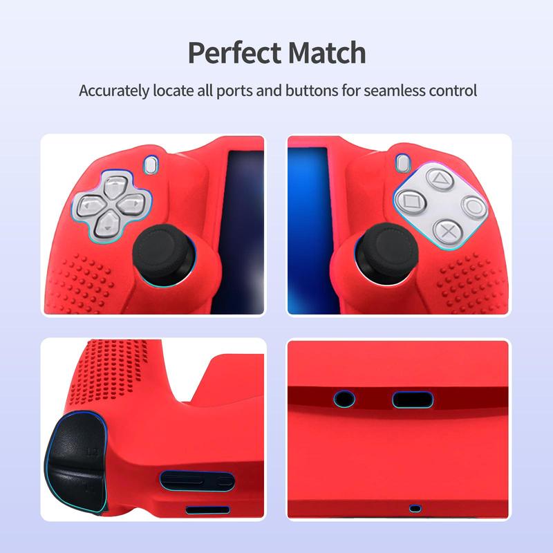 Silicone Protective Case with Stick Caps, Protective Cover Compatible with PlayStation Portal, Console Accessories