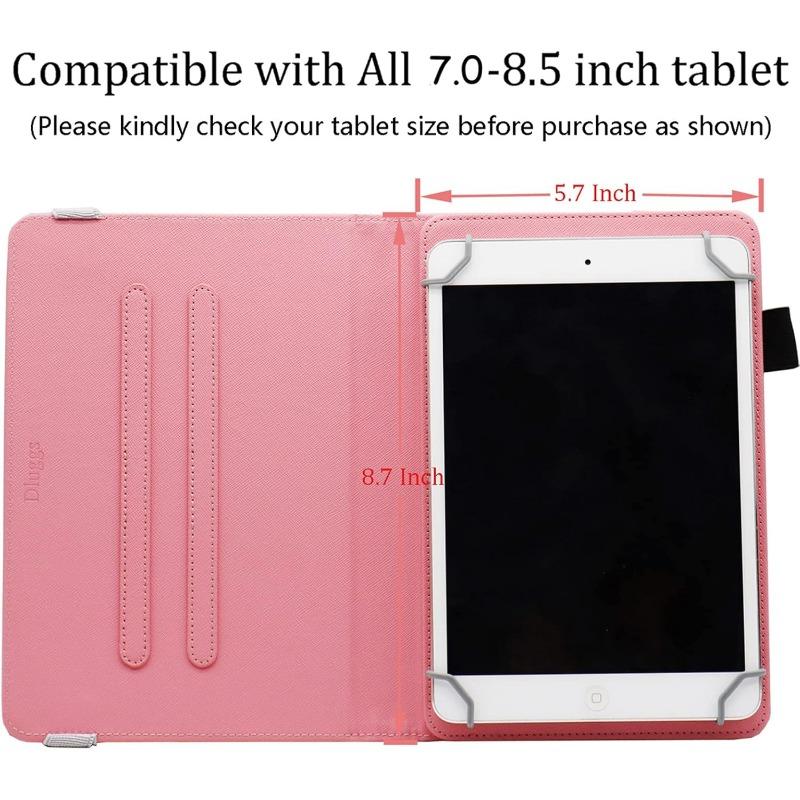 Universal Rotating Tablet Case for 7 8 Inch Android Tablet, Dluggs 360 Degree Rotating PU Leather Stand Case for 7