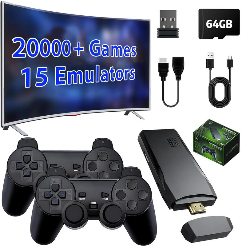 2024 Hot Sale: Wireless Retro GameConsole, Retro Play Game Stick,Nostalgia Stick Game ,4K HDMOutput,Plug and Play Video GameStick Built In 15000+ Games(64G)