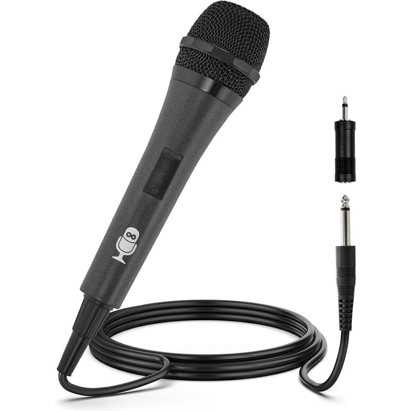 Singing Machine Wired Microphone for Karaoke, (Black) - Unidirectional Dynamic Vocal Microphone - Plug-in Microphone for Karaoke Machine, AMP, & Speaker - Mic for Singing, Public Speaking, & Parties