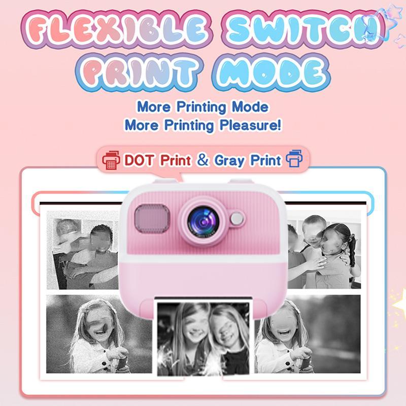 KGG Instant Print Digital Camera, Rechargeable Instant Print Photo Camera with Paper, Video Recorder, Mini Thermal Printer, Educational Student Gift