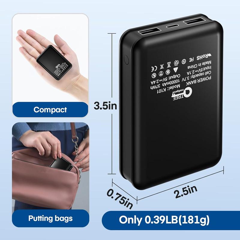 5V2.4A Power Bank for Heated Jackets Vest Underwear Pants Portable 10000mAh Dual USB Output Port Battery Pack for Smart Devices Good Quality