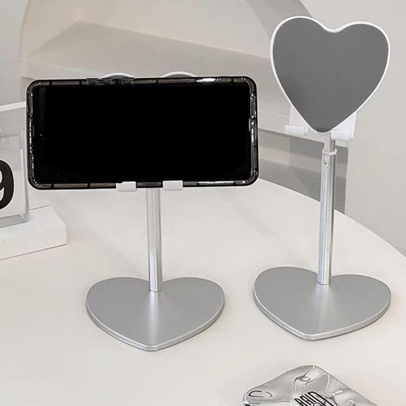 Heart Shaped Phone & Tablet Holder (1 Count), Portable Foldable Rotating Mobile Phone & Tablet Holder, Phone Accessories for Home Office