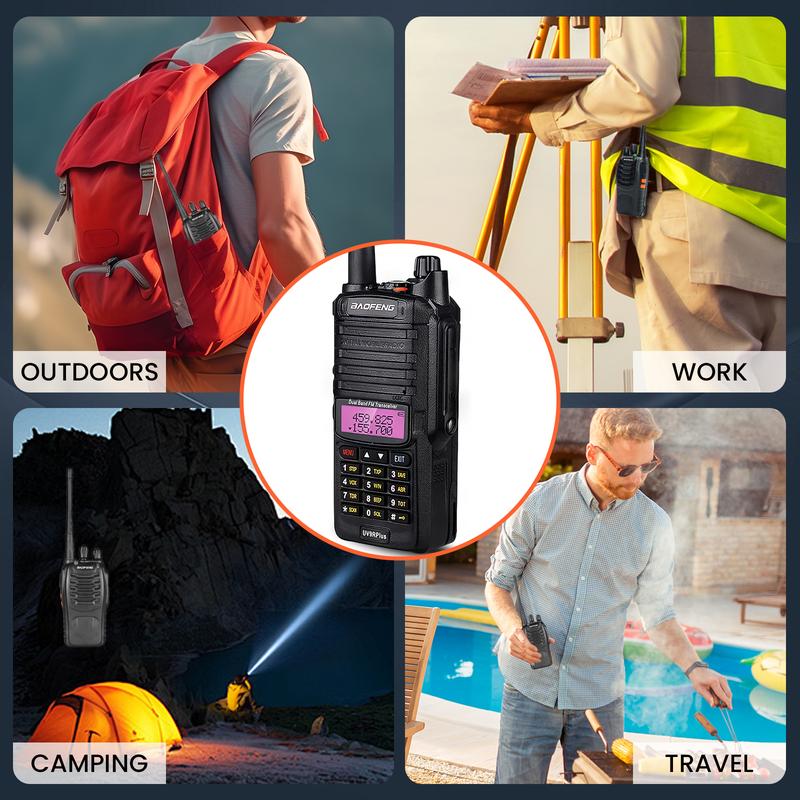 BAOFENG UV-9R Plus (upgrade of UV-5R) Protable Walkie Talkie, Handheld Ham Radio Long Range with IP67, Survival Emergency Preparedness Audio Gear