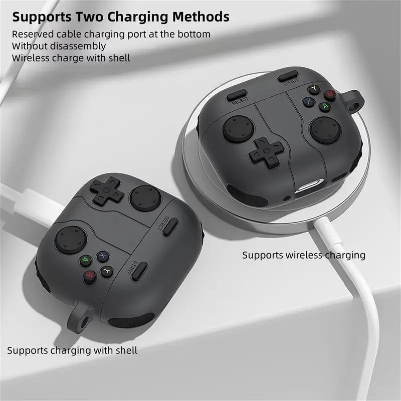 Creative Game Console Design Earphone Case with Keychain, Earphone Protective Cover, Earphone Accessories Compatible with AirPods