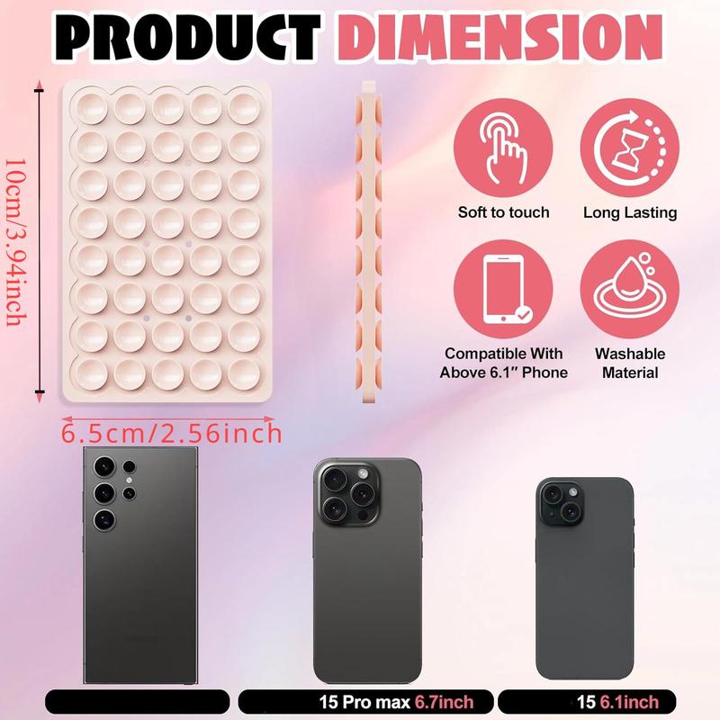 Double-sided Silicone Suction Phone Case Detachable Mount, Hands-free Strong Grip Holder for Selfies & Videos, Phone Accessories