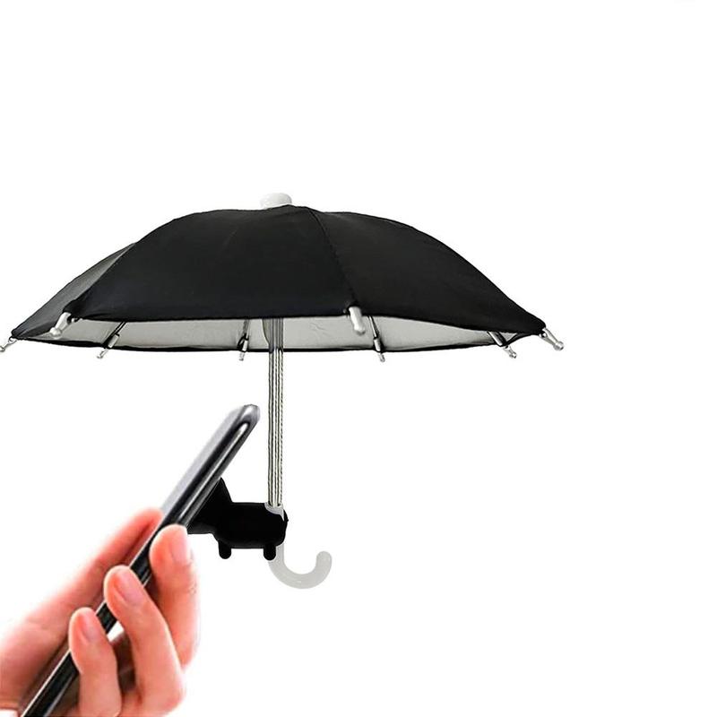 Adjustable Mobile Phone Mount Umbrella Holder, Durable Suction Cup Phone Holder Stand, Mini Simulation Small Umbrella Phone Holder, Phone Protection Accessories for Most Smartphone Cellphone