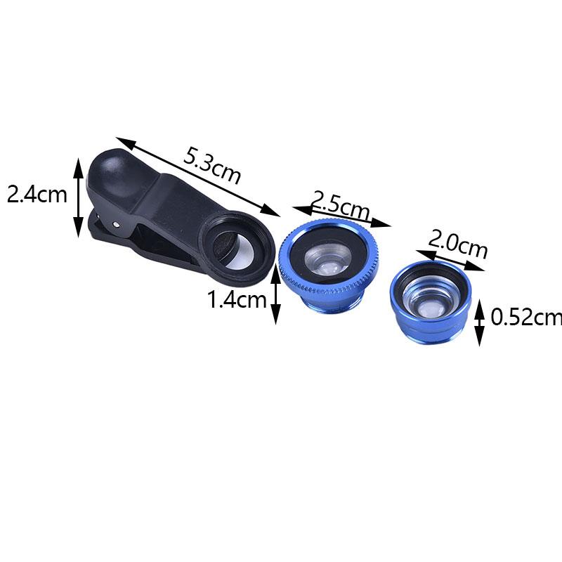 1 Set 3In1 Mobile Phone Fish Eye+Wide Angle+Macro Lightweight Camera Lens For Universal Cell Phone