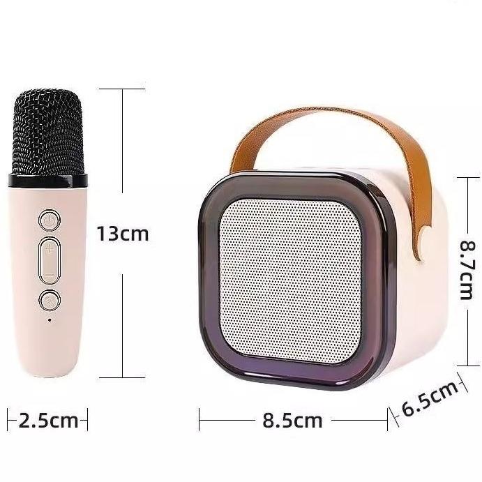 Portable wireless karaoke speaker with microphone, HIFI stereo subwoofer, KTV speaker with RGB color LED light subwoofer, outdoor sports travel karaoke machine sound system, audio equipment, room accessories