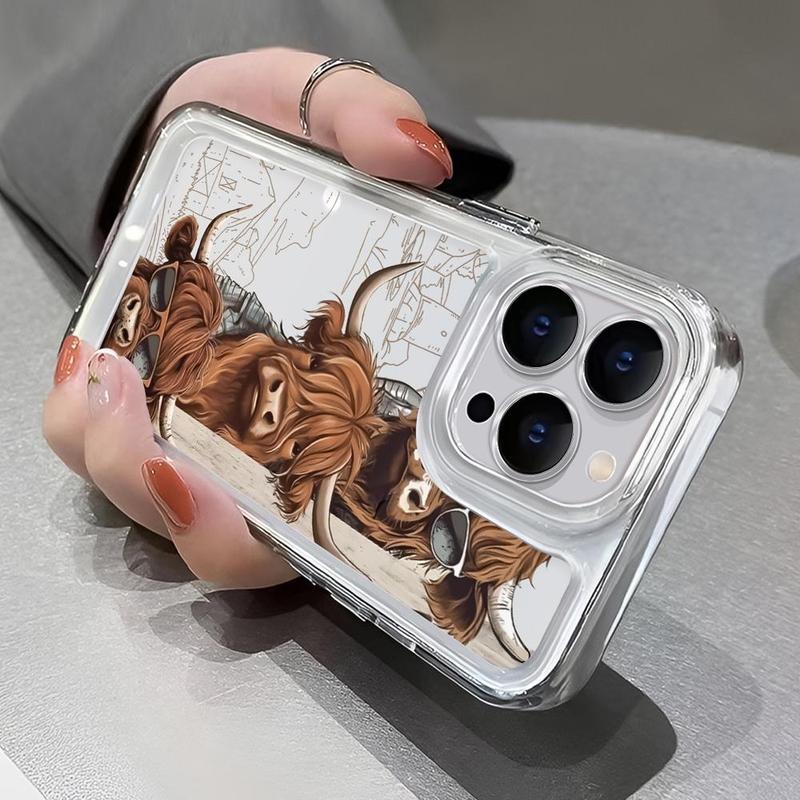 Summer Cartoon Cow Pattern Phone Cases, Anti-fall Fully Edged Mobile Phone Case, Shockproof Phone Cases Compatible with iPhone 16 iPhone 15 Pro Max Case iPhone 11 Cases iPhone 14 Pro Max Case iPhone 15 Cases