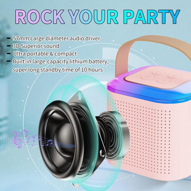 Karaoke Machine, 1 Set Wireless Microphone & Speaker, Bluetooth-compatible Speaker Karaoke Machine for Teenager & Adults, Birthday Gift, Christmas Gift