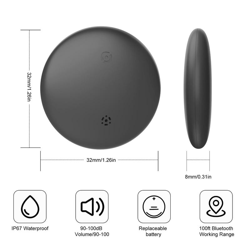 Mini IP67 Waterproof Smart Tracker, Portable Anti-lost Bluetooth-compatible Key Finder, Compact Tracking Locator Compatible with iPhone