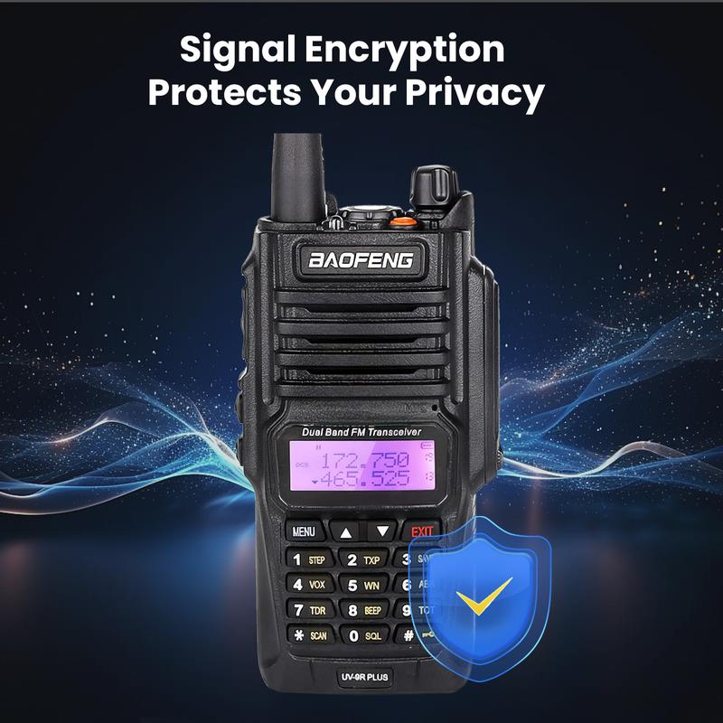 BAOFENG UV-9R Plus (upgrade of UV-5R) Protable Walkie Talkie, Handheld Ham Radio Long Range with IP67, Survival Emergency Preparedness Audio Gear