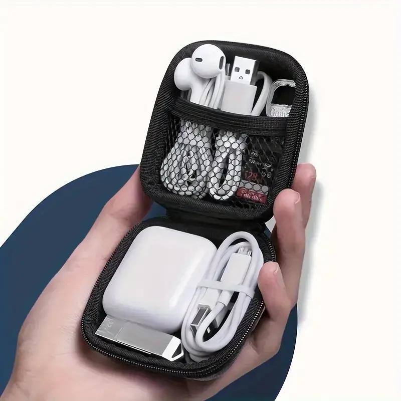 Portable Headphone Case, Durable Storage Box for AirPods & Ear Pads & Wireless Headphones, Headset Storage Case for Home Office