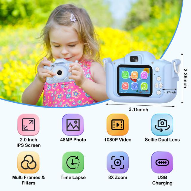 Contixo Kids Digital Camera - 1080p HD, Dual Lens Selfie, Games, Shockproof, 4x Zoom, Ages 3-8