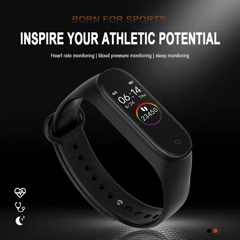 M4 Smart Band Wristband Heart Rate Blood Pressure  Smart Bracelet Monitor Pedometer Fitness Waterproof Color Screen V5.0