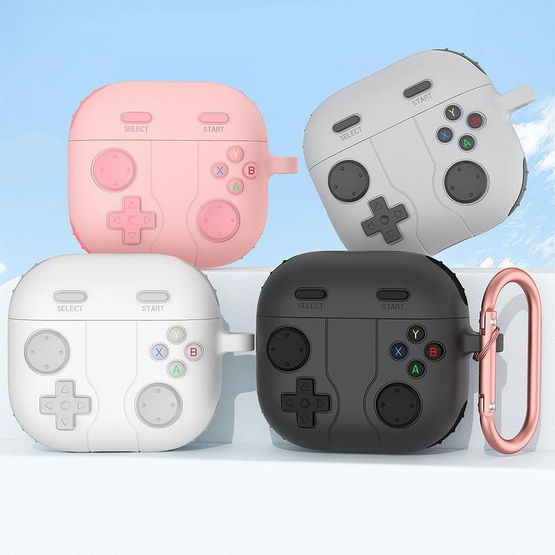 Creative Game Console Design Earphone Case with Keychain, Earphone Protective Cover, Earphone Accessories Compatible with AirPods