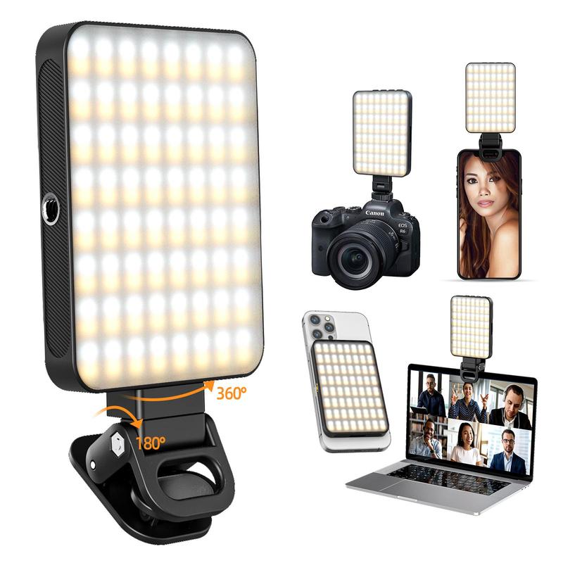 LED Phone Light, Rechargeable Clip-on Phone Selfie Light with 3 Lighting Adjustment Modes, Mobile Phone Selfie Light for Photography Vlog Video