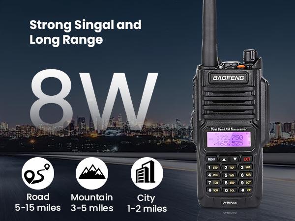 BAOFENG UV-9R Plus (upgrade of UV-5R) Protable Walkie Talkie, Handheld Ham Radio Long Range with IP67, Survival Emergency Preparedness Audio Gear